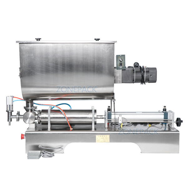 ZONEPACK Chili Soy Oyster Sauce Tabasco Quantitative Filler Machine Pneumatic Slurry Mixing Filling Machine ZS-GTU1