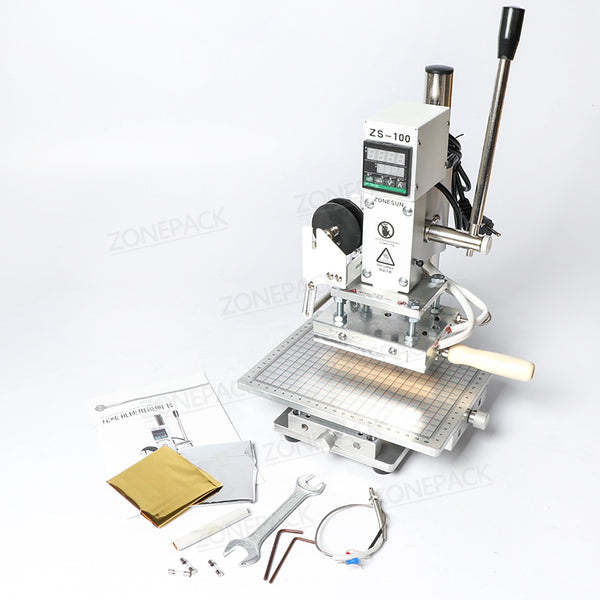 ZS-100C Digital Hot Foil Stamping Machine Leather Embossing Wood PVC Paper Custom Logo Stamp