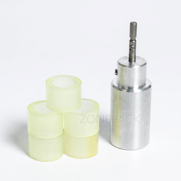 ZONEPACK Customized Chuck, E Liquid Bottle Perfume Capping Head for Hand Held Screw Capping Machine, Bottle Capping Machine, Cap Sealer - 1 chuck+5 rubber