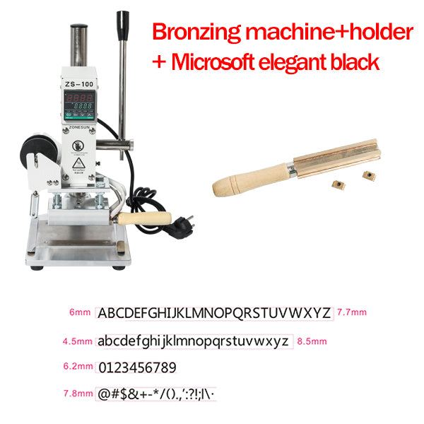 ZONEPACK ZS-100A Custom Logo Hot Foil Pencil Stamping Machine Manual Bronzing Machine For PVC Card Leather Paper Pencil Stamping Machine - Machine with MEB / 110V - Machine with MEB / 220V