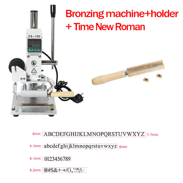 ZONEPACK ZS-100A Custom Logo Hot Foil Pencil Stamping Machine Manual Bronzing Machine For PVC Card Leather Paper Pencil Stamping Machine - Machine with TNR / 110V - Machine with TNR / 220V