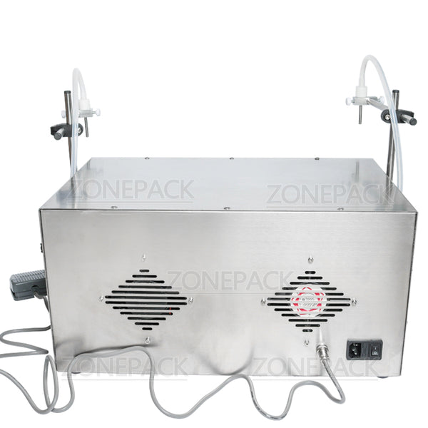 ZONEPACK 2 Heads Perfume Water Juice Essential Oil Electric Digital Control Peristaltic Pump Liquid Filling Machine 3-2500ml