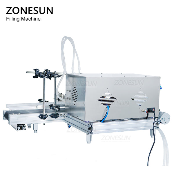 ZONESUN Automatic Liquid Filling Machine 2 Heads Peristaltic Pump Bottle Filler Perfume Essential Oil Milk Beverage Packaging