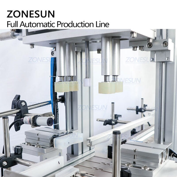 ZONESUN ZS-FAL180C9 Automatic Production Line Essential Oil Square Bottle Filling Capping And Double Side Labeling Machine