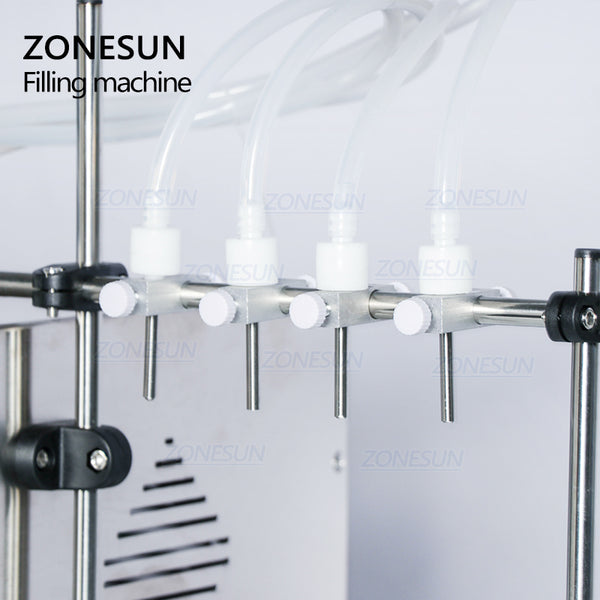 ZONESUN ZS-YTMP4S Automatic Four Heads Essential Oil Ink Cosmetic Liquid Water Bottle Magnetic Pump Filling Machine