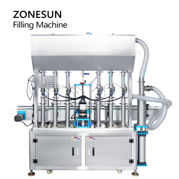 ZONESUN Automatic pneumatic Viscous Paste  Liquid Filling Machine Six Head Servo Motor  ZS-YT6T-6PX