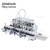 ZONESUN 4 Nozzles Automatic Bottle filling machine CNC Filler With Conveyor Corrosive Alcohol Eye Drop Syrup Cosmetic Liquid