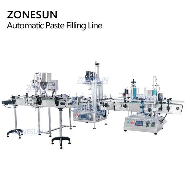 ZONESUN ZS-FAL180C8 Paste Shampoo Shower Gel jam Glass cream cosmetic Bottle Double Nozzles Filling Capping Labeling Machine