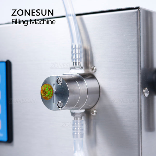 ZONESUN Magnetic Pump Automatic Liquid Filling Machine With Conveyor Belt ZS-DTMP1S