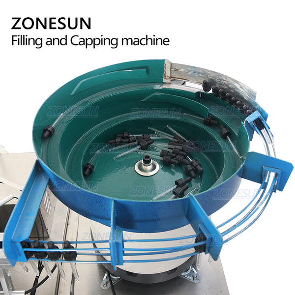 ZONESUN ZS-AFC1 Automatic Double Heads Rotary Filling And Capping Machine cap feeder