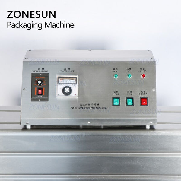 ZONESUN ZS-SX405 Automatic Bottleneck Cover Label Heat Shrinking Packaging Machine PP PVC Film Shrink Sleeve Labeling Machine